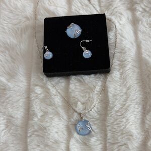Elegant Silver and Blue Jewelry Set
